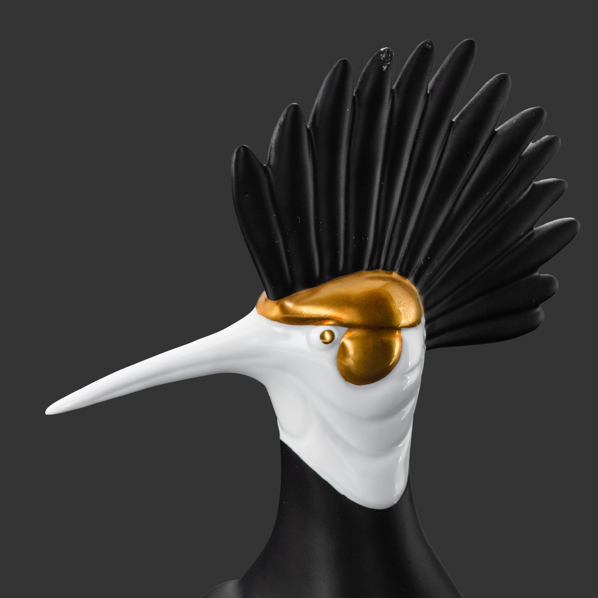 Статуэтка "Удод", фарфор, крытье, золочение, Royal Dux, Royal Dux