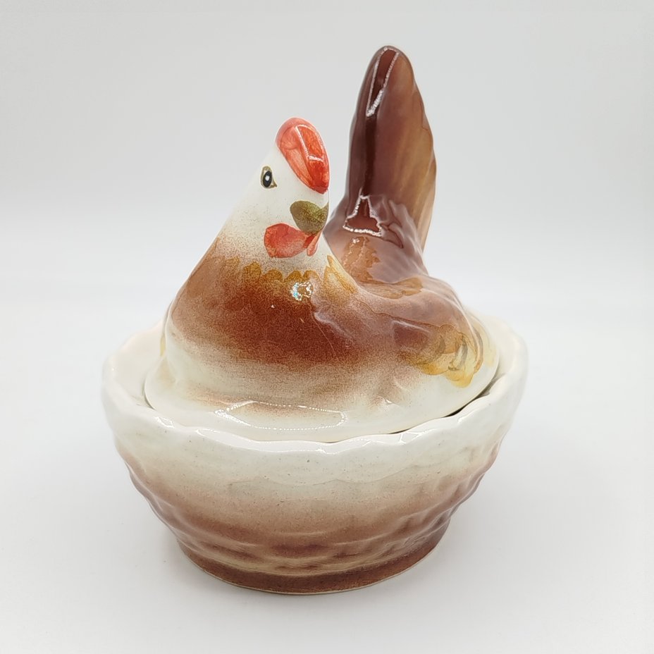 Маслёнка "Курица наседка", Конаковский фаянсовый завод им. М.И. Калинина (ЗиК Конаково)
