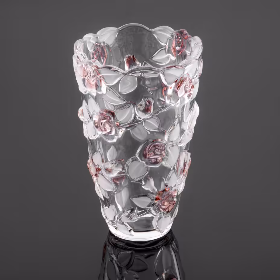 Ваза, украшенная рельефным цветочным декором, Walther Glas