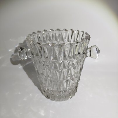 Ведерко для льда с рельефным туловом, стекло, пресс, СССР, 1980-1990 гг.