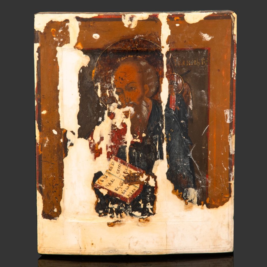 Икона "Иоанн Богослов в молчании", дерево, темпера, Российская империя, 1850-1915 гг.