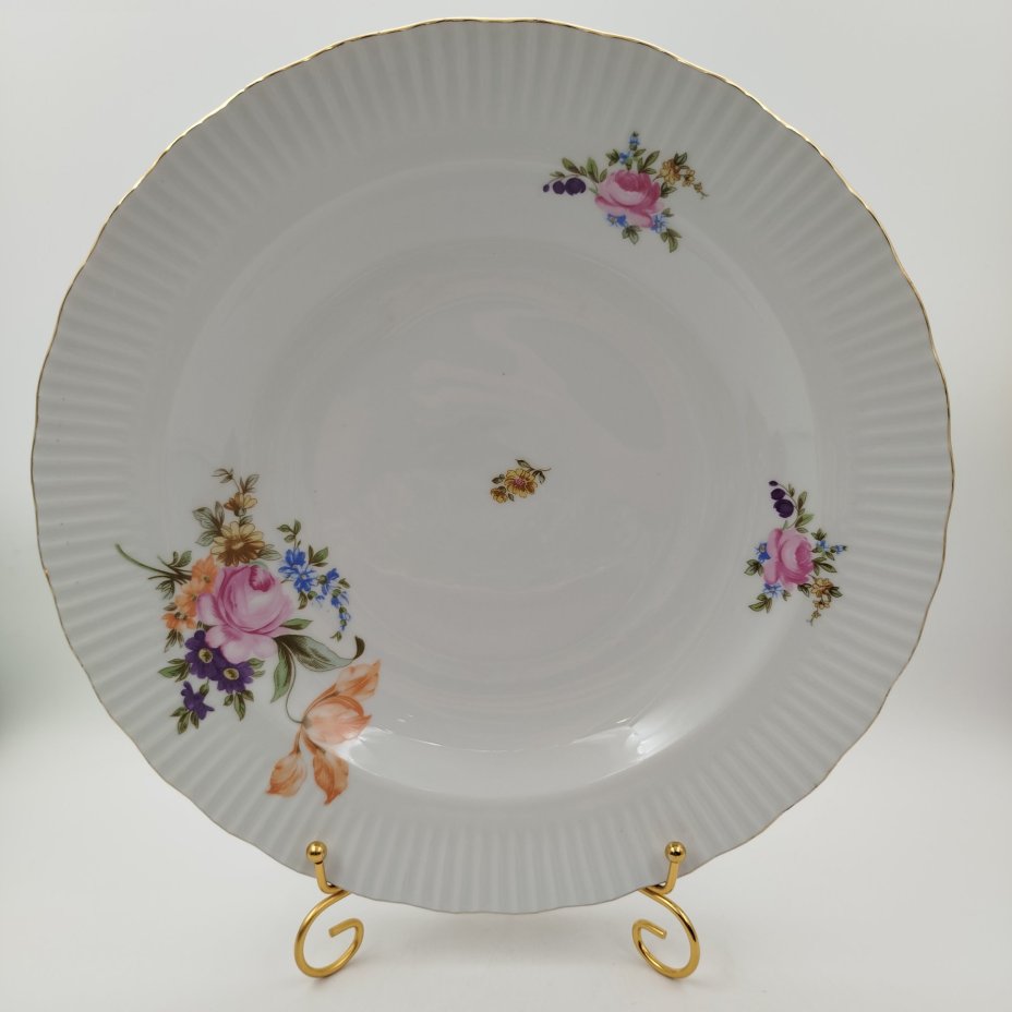 Блюдо, фарфор, деколь, золочение, Graf Von Henneberg Porzellan, 1777 Jlmenau, Германия, 1960-1990 гг.