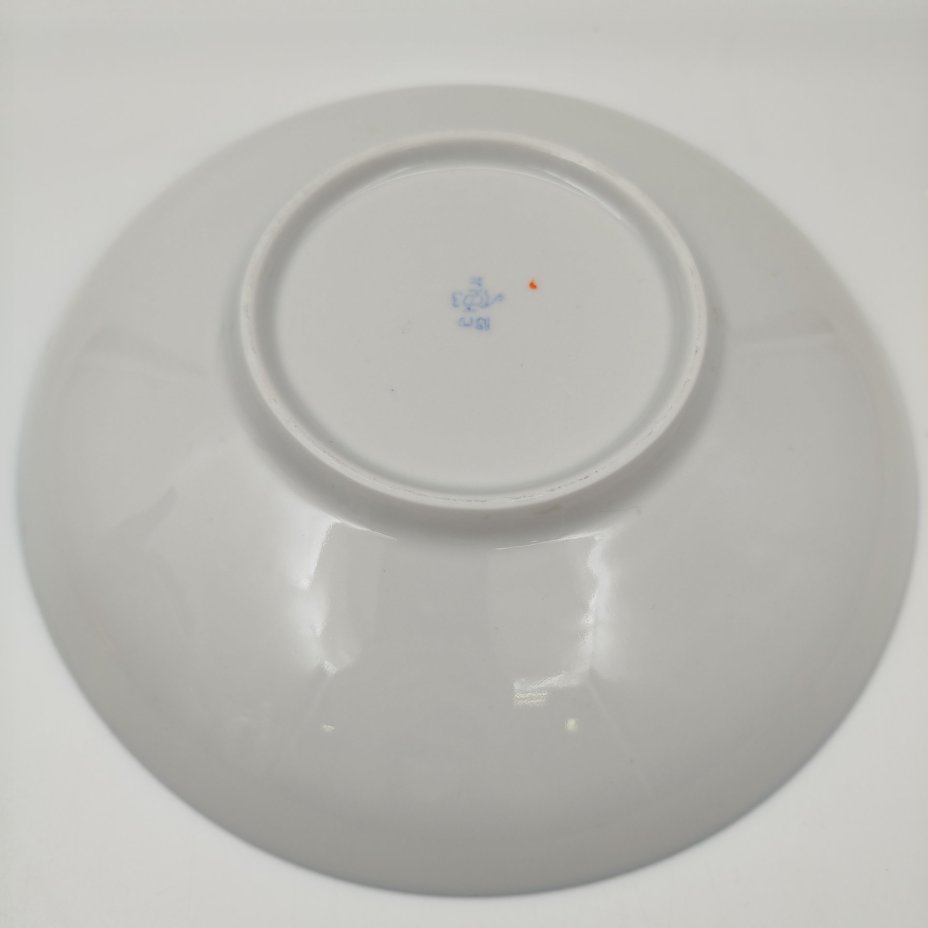 Конфетница (сухарница) из сервиза "Фриз", фарфор, крытье, золочение, Ленинградский фарфоровый завод (ЛФЗ), СССР, 1970-1986 гг.