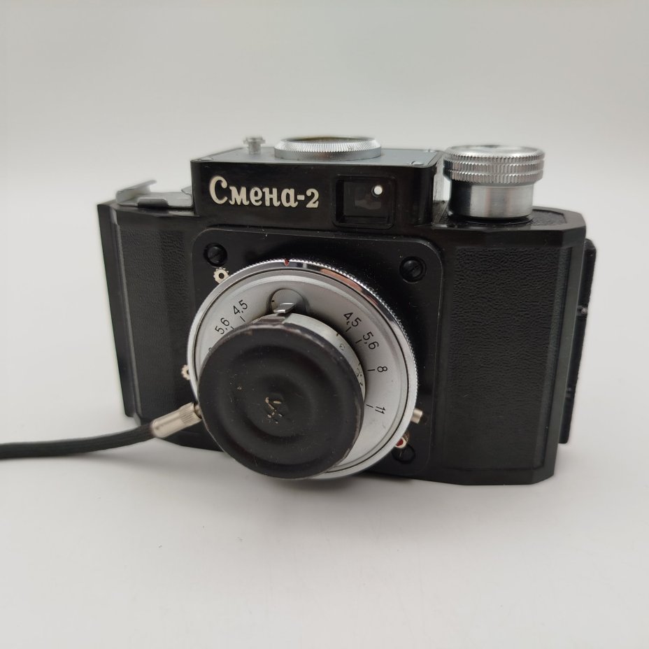 Фотоаппарат "Смена-2" в оригинальном кофре и документами, пластик, стекло, металл, кожа, Государственный оптико-механический завод имени ОГПУ (ГОМЗ), СССР, 1958-1961 гг., Государственный оптико-механический завод имени ОГПУ (ГОМЗ)