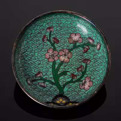 Розетка в технике клуазоне, медь, эмаль, Китай, 1950-1970 гг., Китай