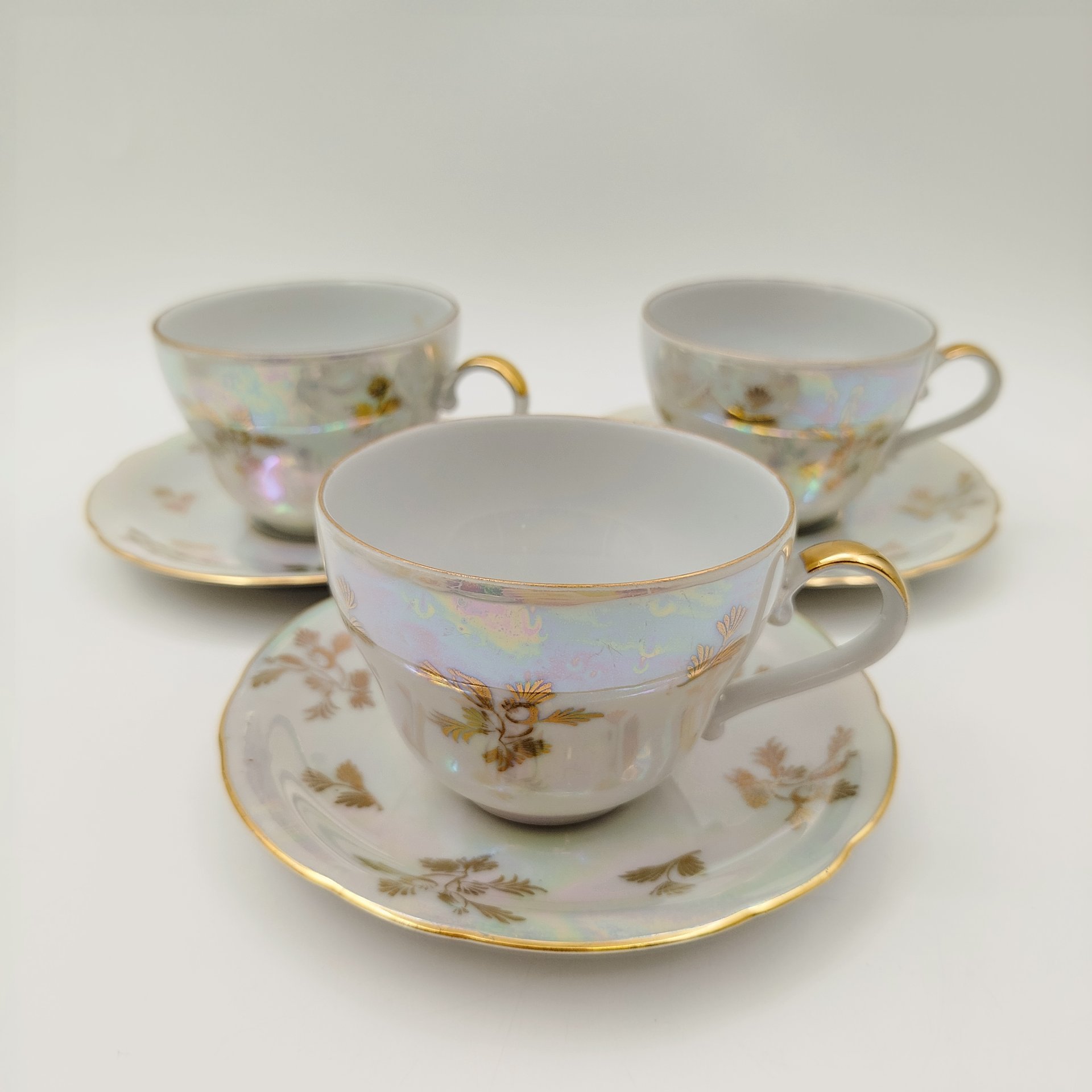 Сервиз чайный "Мадонна" на 5 персон (13 предметов), фарфор, деколь, люстр, золочение, Kahla, ГДР, 1967-1987 гг.