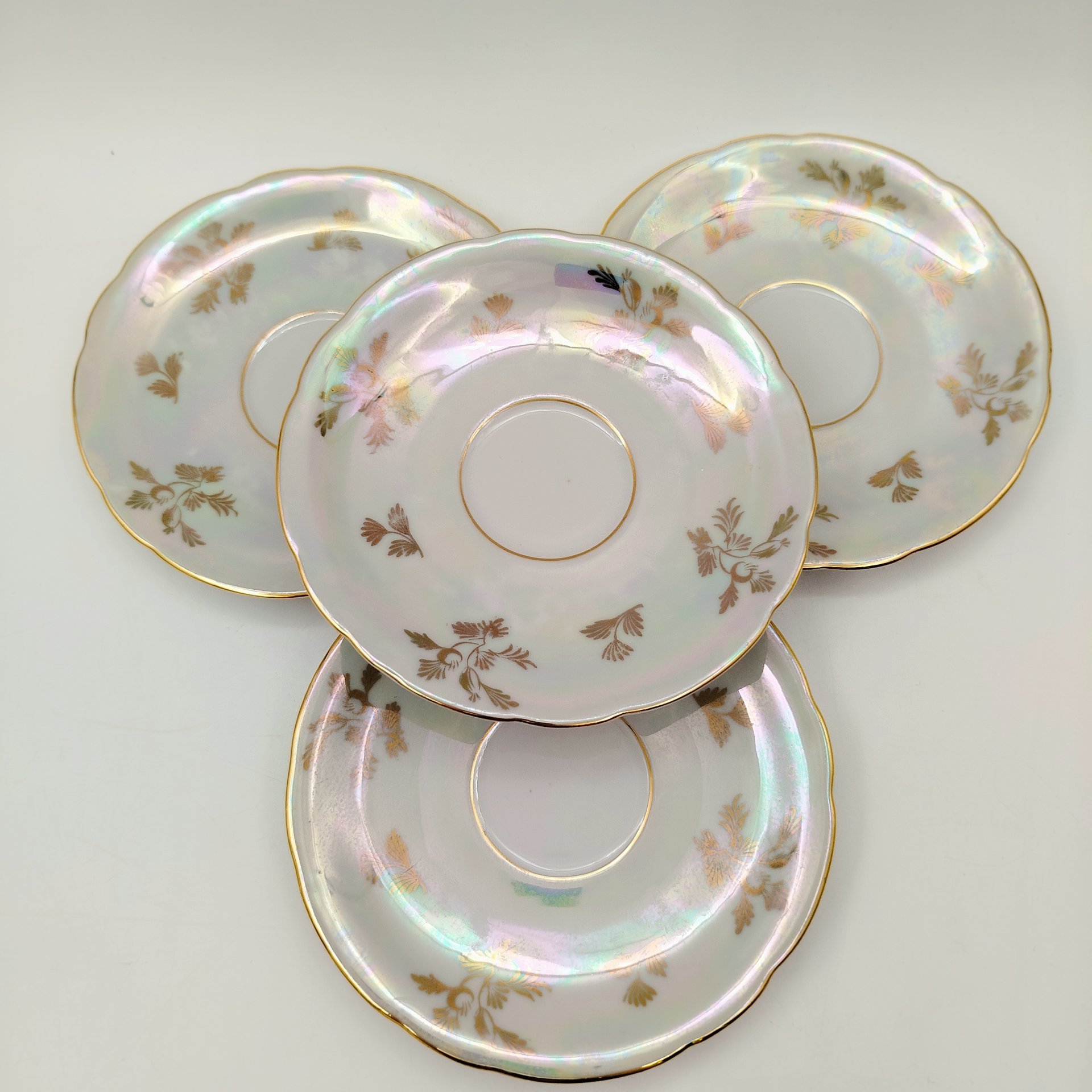 Сервиз чайный "Мадонна" на 5 персон (13 предметов), фарфор, деколь, люстр, золочение, Kahla, ГДР, 1967-1987 гг.