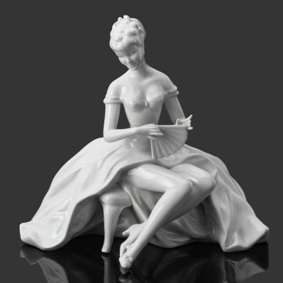 Статуэтка "Дама с веером", фарфор, Wallendorf, Германия, 1963-1990 гг.
