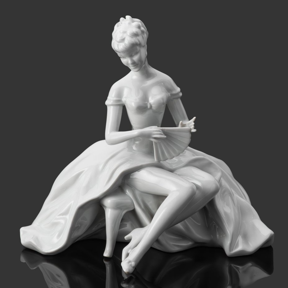 Статуэтка "Дама с веером", фарфор, Wallendorf, Германия, 1963-1990 гг.