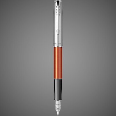 Перьевая ручка Parker Sonnet Essentials Orange SB Steel CT, перо: F, цвет чернил black, в подарочной упаковке., Металлы: нержавеющая сталь, палладий, пластик