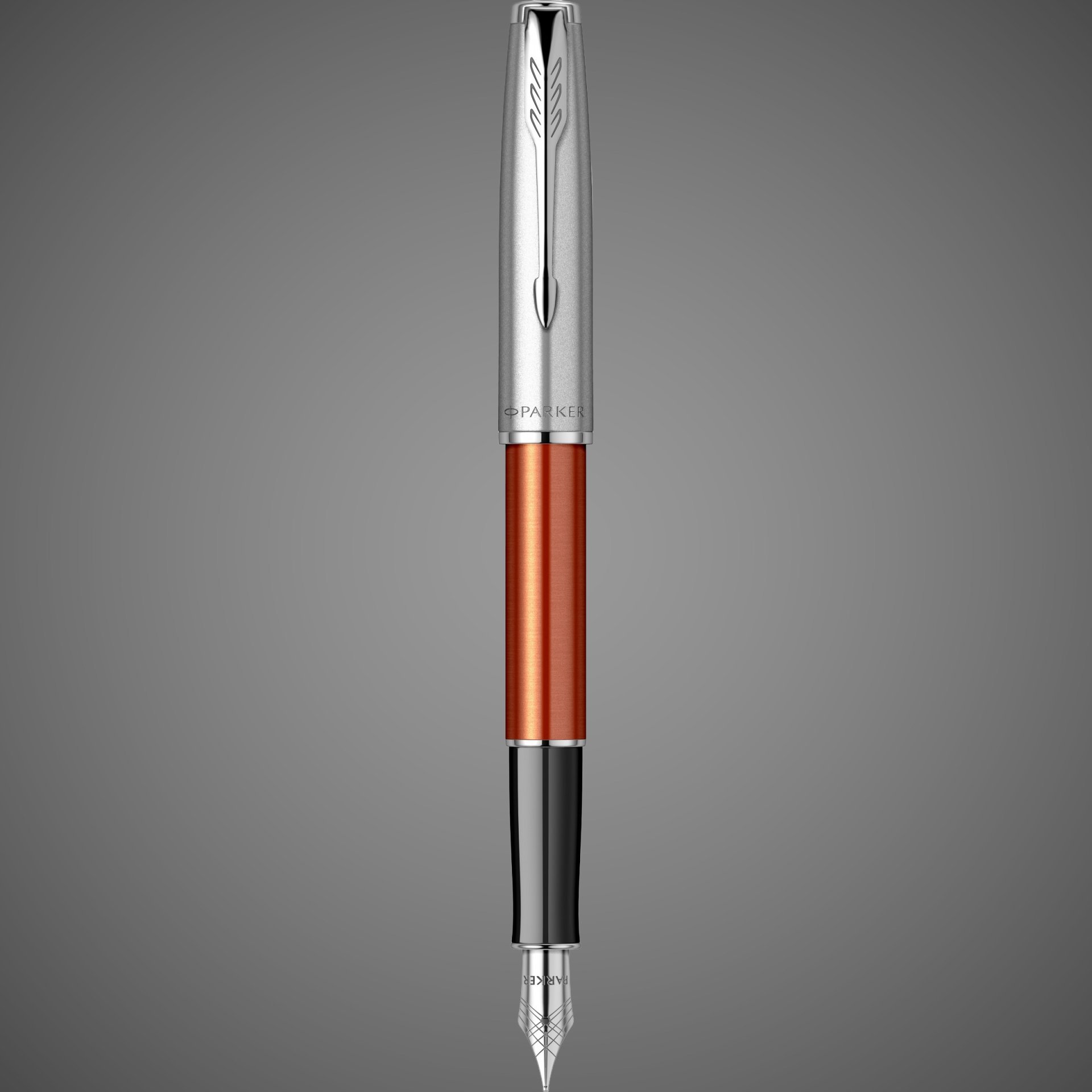Перьевая ручка Parker Sonnet Essentials Orange SB Steel CT, перо: F, цвет чернил black, в подарочной упаковке., Металлы: нержавеющая сталь, палладий, пластик