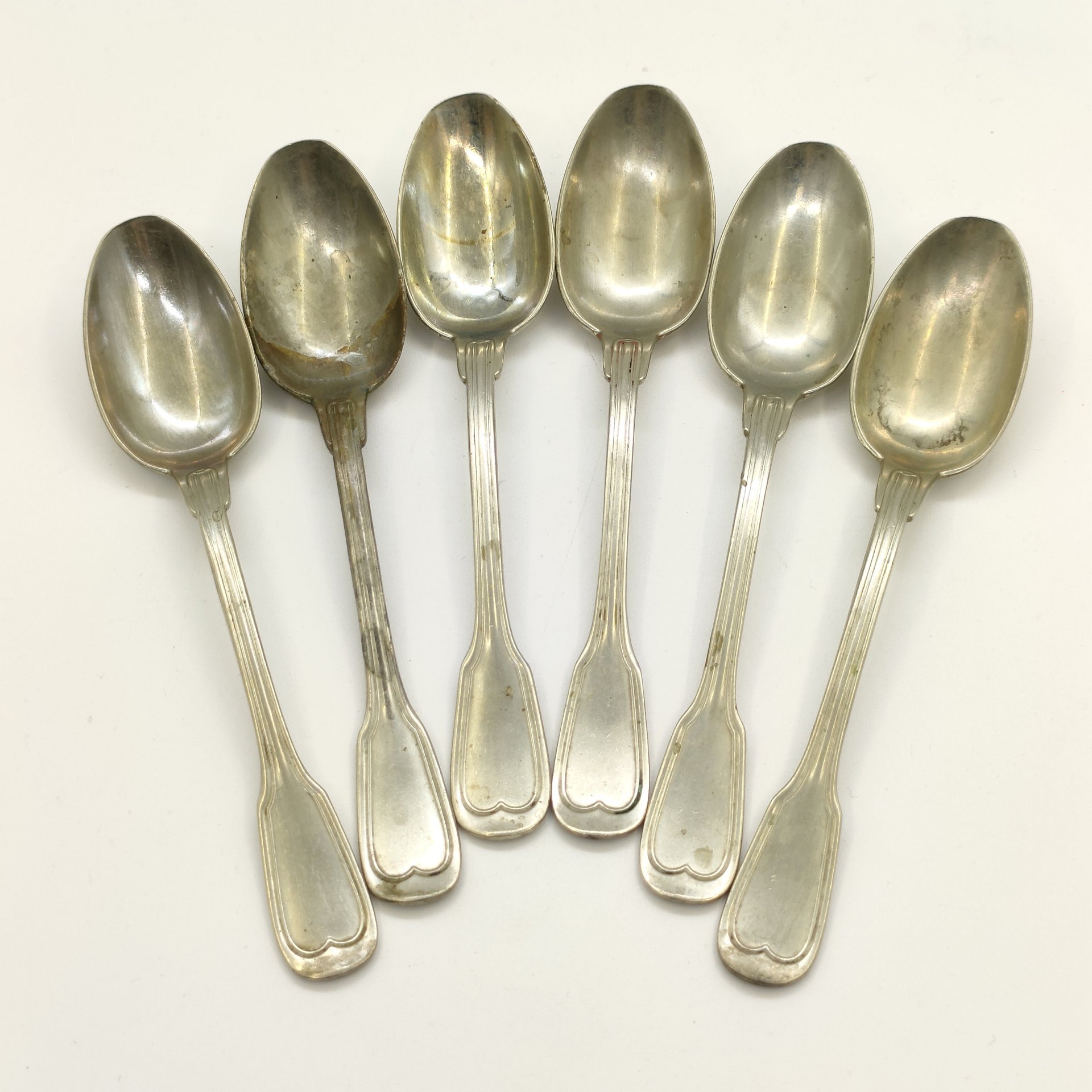 Набор чайных ложек на 6 персон, сплав металлов, Западная Европа, 1920-1960 гг.