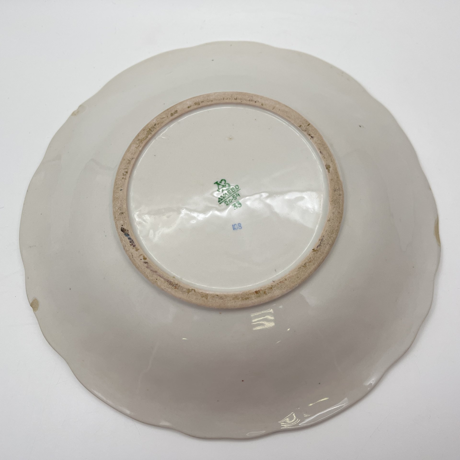 Блюдо сервировочное "Виноград", фарфор, крытье, золочение, Дулевский фарфоровый завод (Дулёво), СССР, 1954 г.