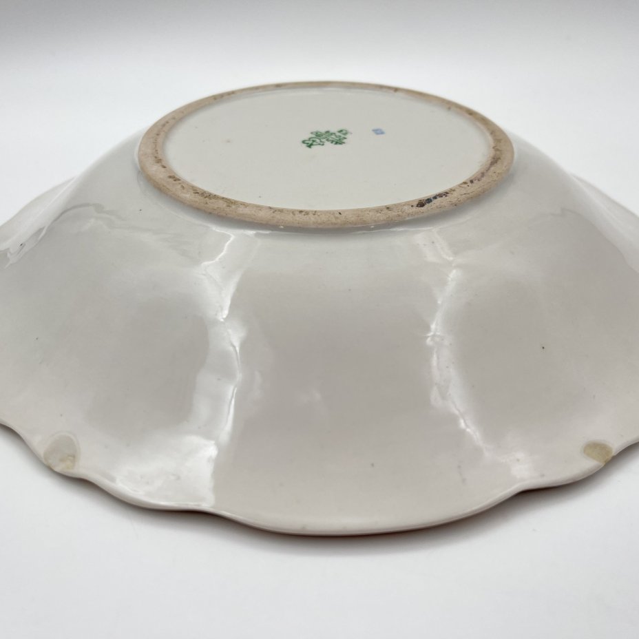 Блюдо сервировочное "Виноград", фарфор, крытье, золочение, Дулевский фарфоровый завод (Дулёво), СССР, 1954 г.