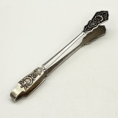 Щипцы для сахара с флоральным декором, металл, СССР, 1970-1990 гг.