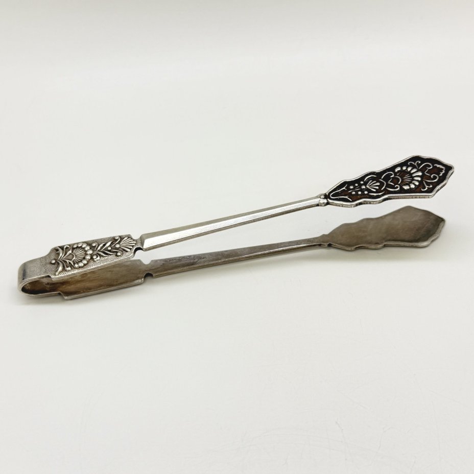 Щипцы для сахара с флоральным декором, металл, СССР, 1970-1990 гг.
