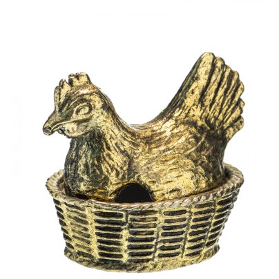 Солонка "Курочка", металл, золочение, эмаль, Великобритания, 1970-1990 гг.