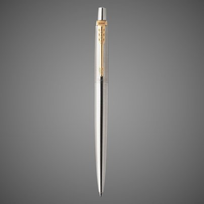 Шариковая ручка Parker Jotter Essential, St. Steel GT, стержень: Mblue, Металлы: нержавеющая сталь, позолота