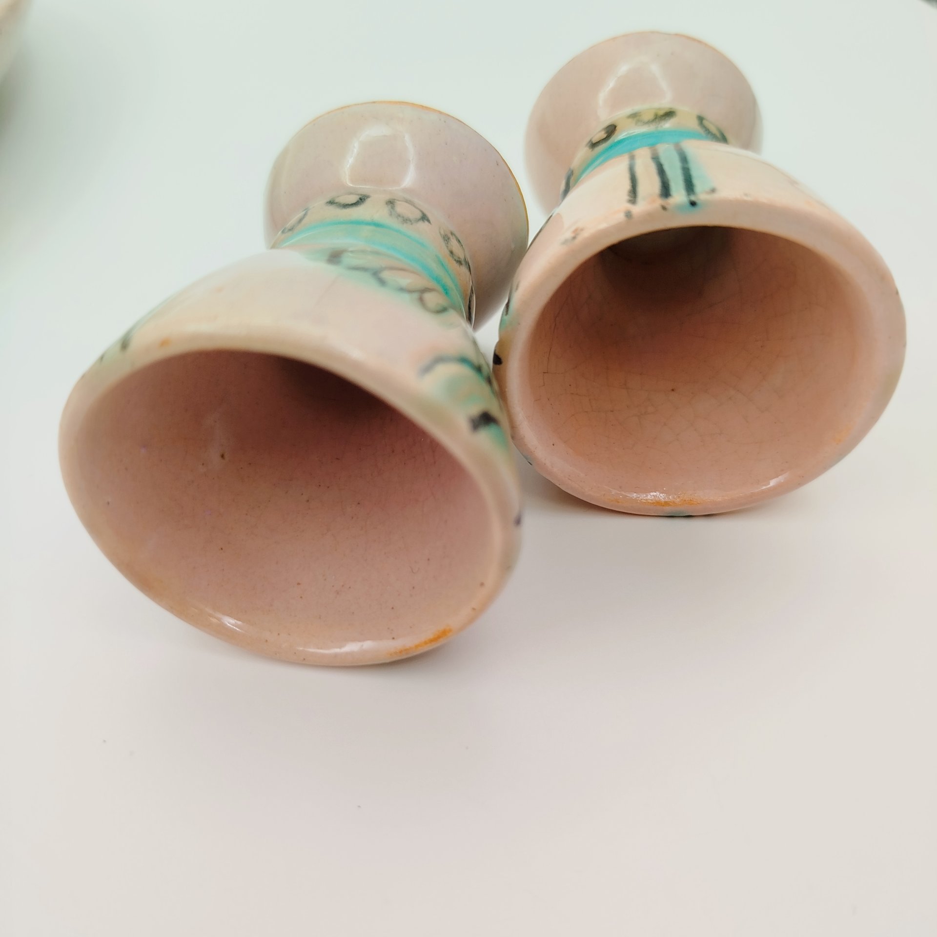 Набор для крепких напитков на 2 персоны (поднос, кувшин, 2 рюмки), Гжельский экспериментальный керамический завод с. Речицы