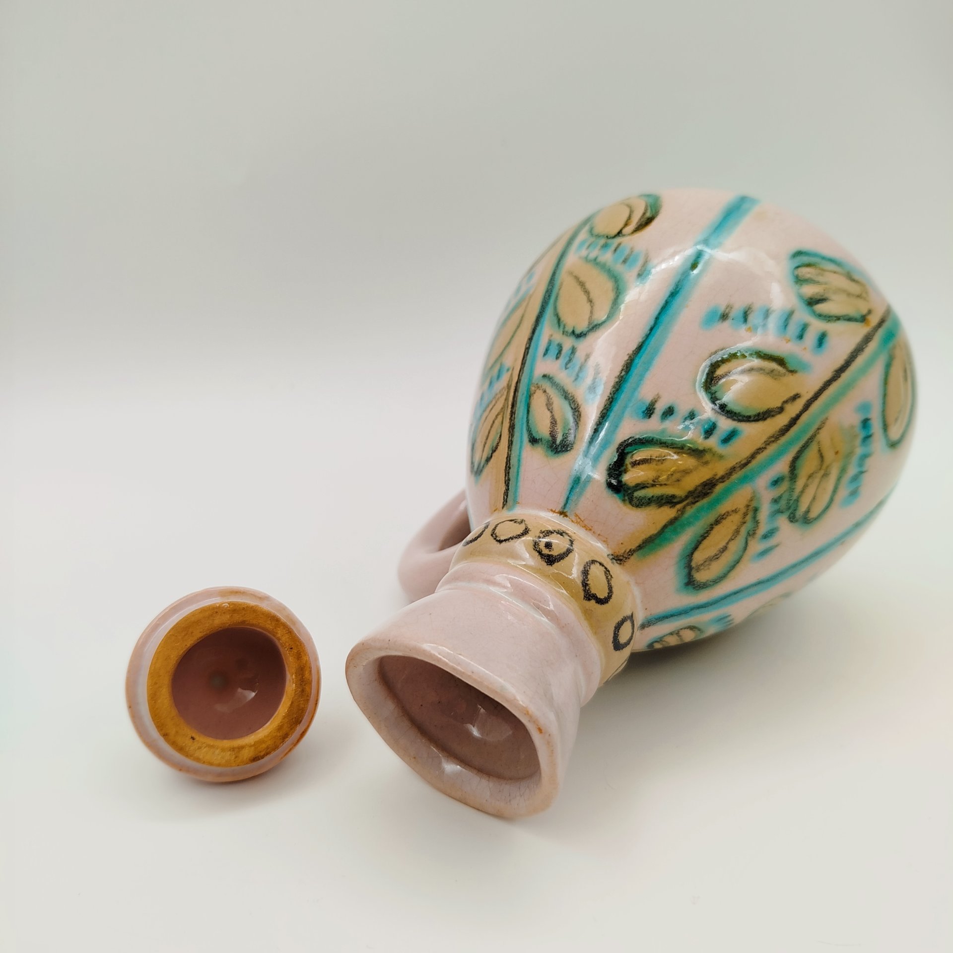 Набор для крепких напитков на 2 персоны (поднос, кувшин, 2 рюмки), Гжельский экспериментальный керамический завод с. Речицы