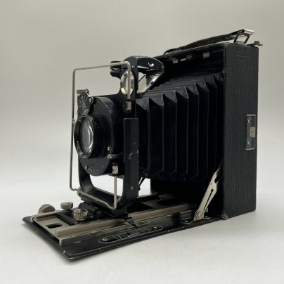 Фотоаппарат пластиночный "Фотокор-1" в оригинальном кофре с пластинами в комплекте, металл, стекло, кожа, искусственная кожа, Государственный оптико-механический завод имени ОГПУ (ГОМЗ), СССР, 1930-1941 гг., Государственный оптико-механический завод имени ОГПУ (ГОМЗ)