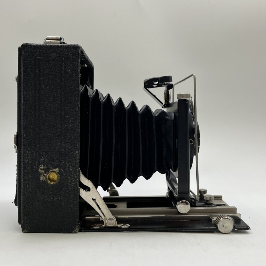 Фотоаппарат пластиночный "Фотокор-1" в оригинальном кофре с пластинами в комплекте, металл, стекло, кожа, искусственная кожа, Государственный оптико-механический завод имени ОГПУ (ГОМЗ), СССР, 1930-1941 гг., Государственный оптико-механический завод имени ОГПУ (ГОМЗ)