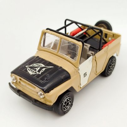 Модель автомобиля в масштабе 1:43 "УАЗ-469 №А34" (авторская версия), металл, пластмасса, крашение, СССР, 1970-1990 гг.