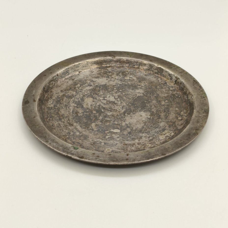 Поднос миниатюрный круглой формы, мельхиор (медь-никель), СССР, 1960-1990 гг.