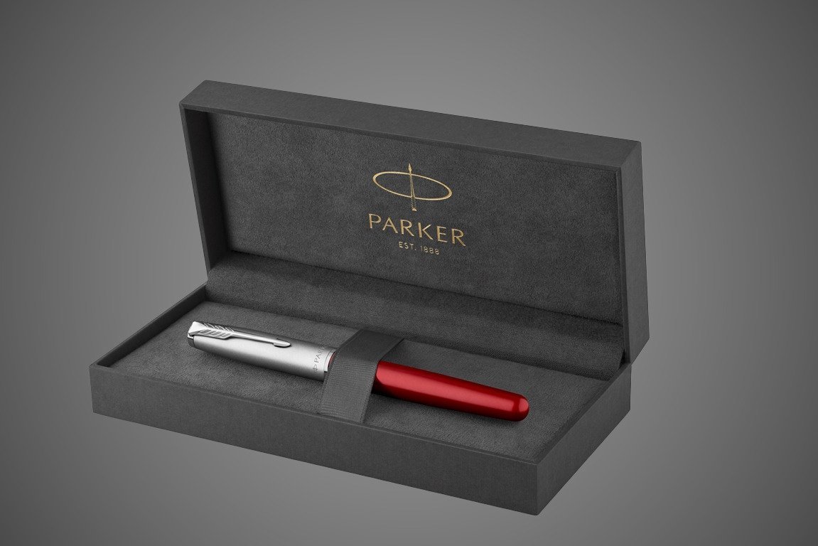 Перьевая ручка Parker Sonnet Entry Point Red Steel CT, перо: F, цвет чернил: black, в подарочной упаковке, Металлы: нержавеющая сталь, палладий, пластик
