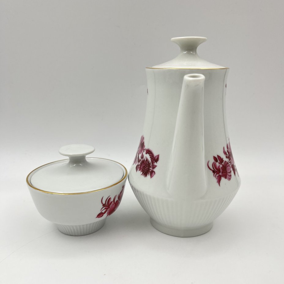 Сервиз кофейный с цветочным декором на 5 персон (12 предметов)