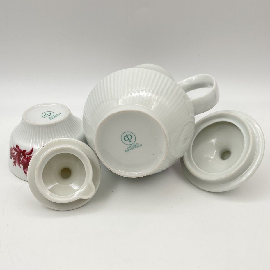 Сервиз кофейный с цветочным декором на 5 персон (12 предметов)