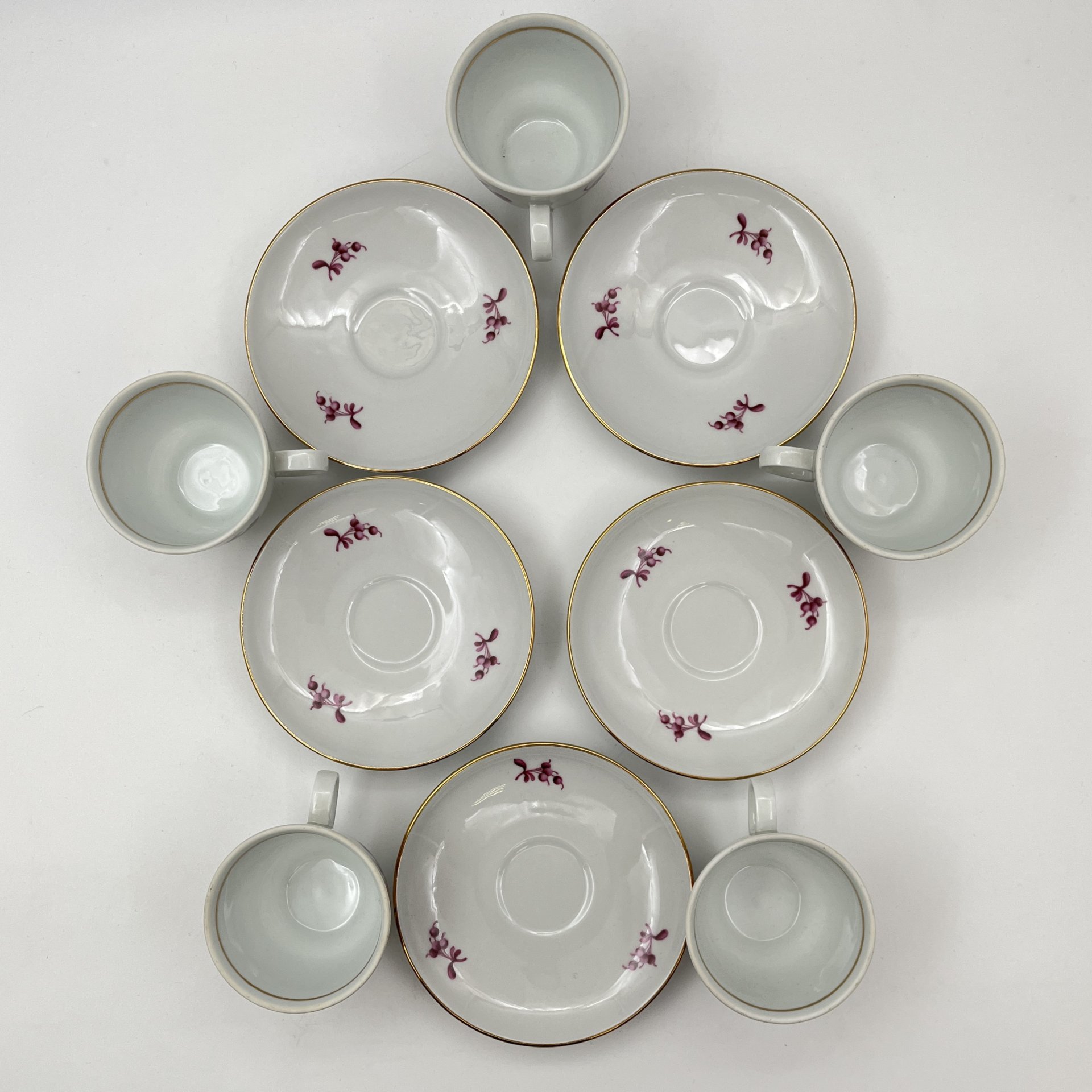 Сервиз кофейный с цветочным декором на 5 персон (12 предметов)