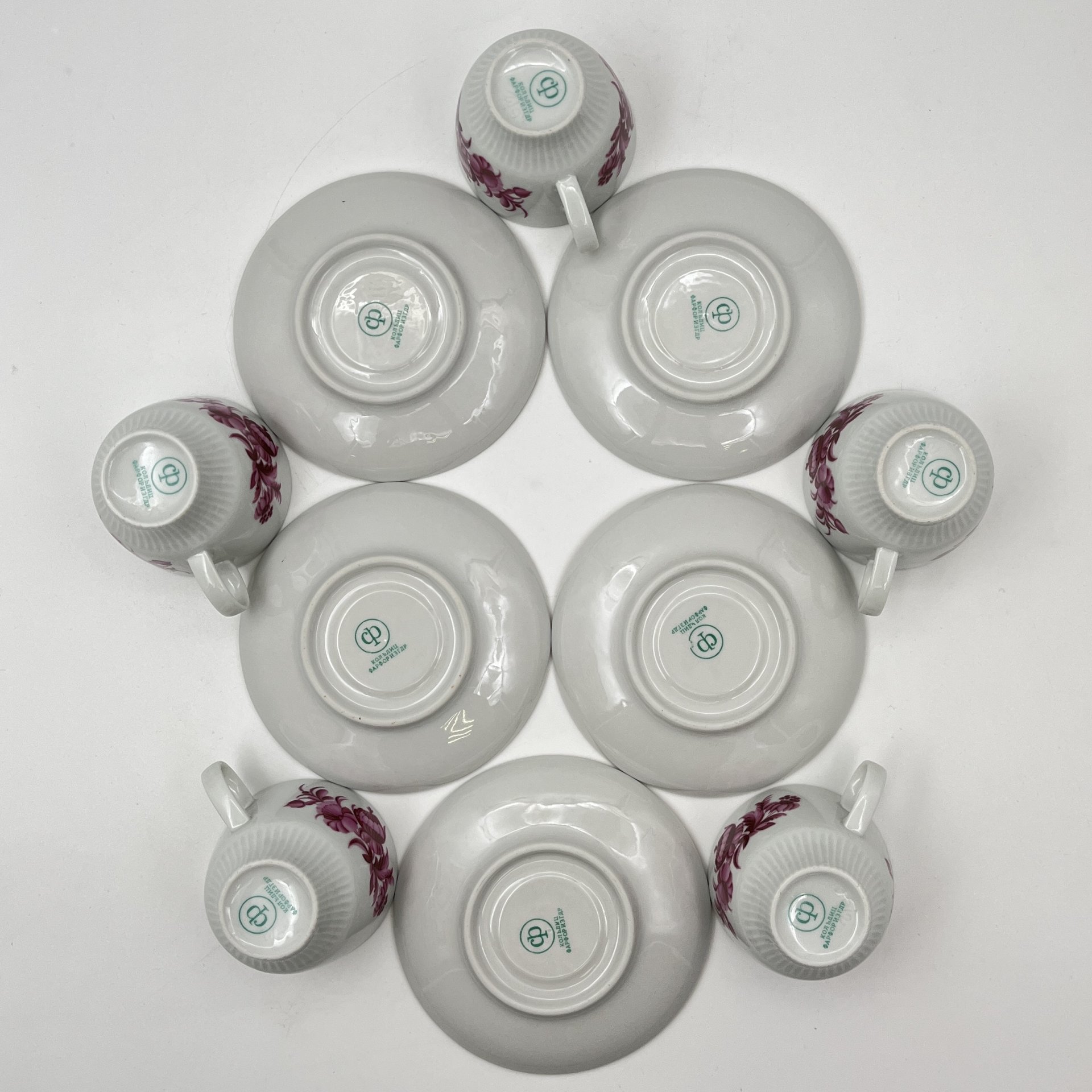 Сервиз кофейный с цветочным декором на 5 персон (12 предметов)