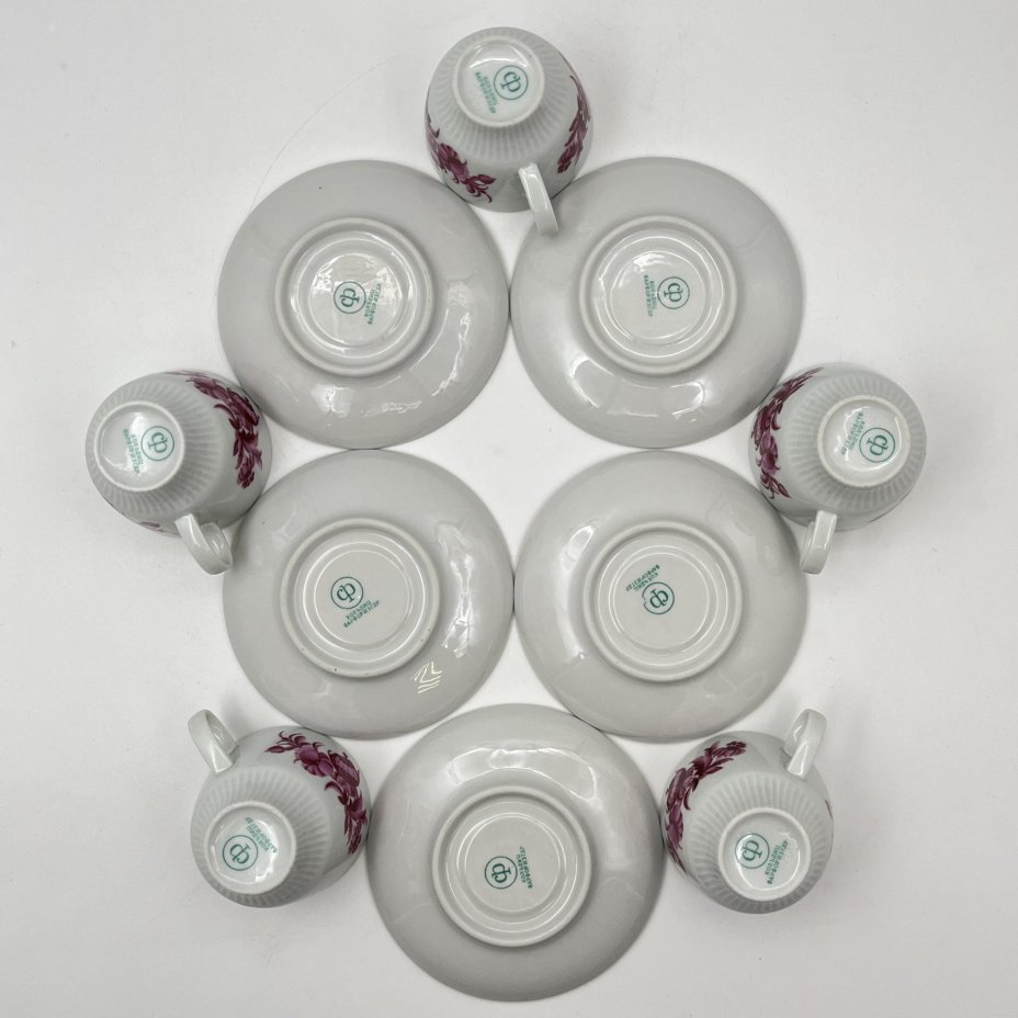 Сервиз кофейный с цветочным декором на 5 персон (12 предметов)