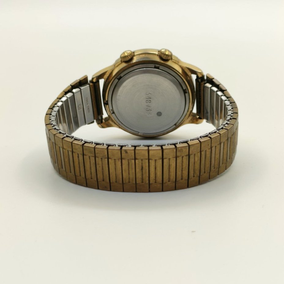 Часы наручные механические "Полёт. Columbus 1492-1992" с будильником, металл, стекло, золочение, Первый московский часовой завод «Полёт», СССР, 1980-1990 гг.