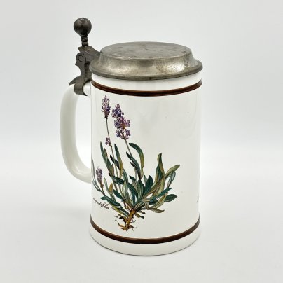 Кружка пивная, серия Botanica с изображением лаванды узколистной, фаянс, деколь, крышка - сплав металлов, Villeroy & Boch, Villeroy & Boch