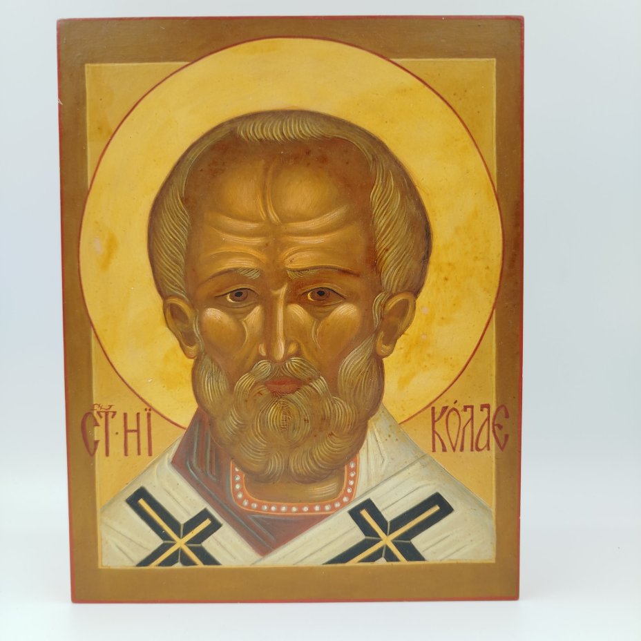 Икона "Св. Николай Чудотворец" (оплечный), дерево, масло, Российская Федерация, 2015-2025 гг.
