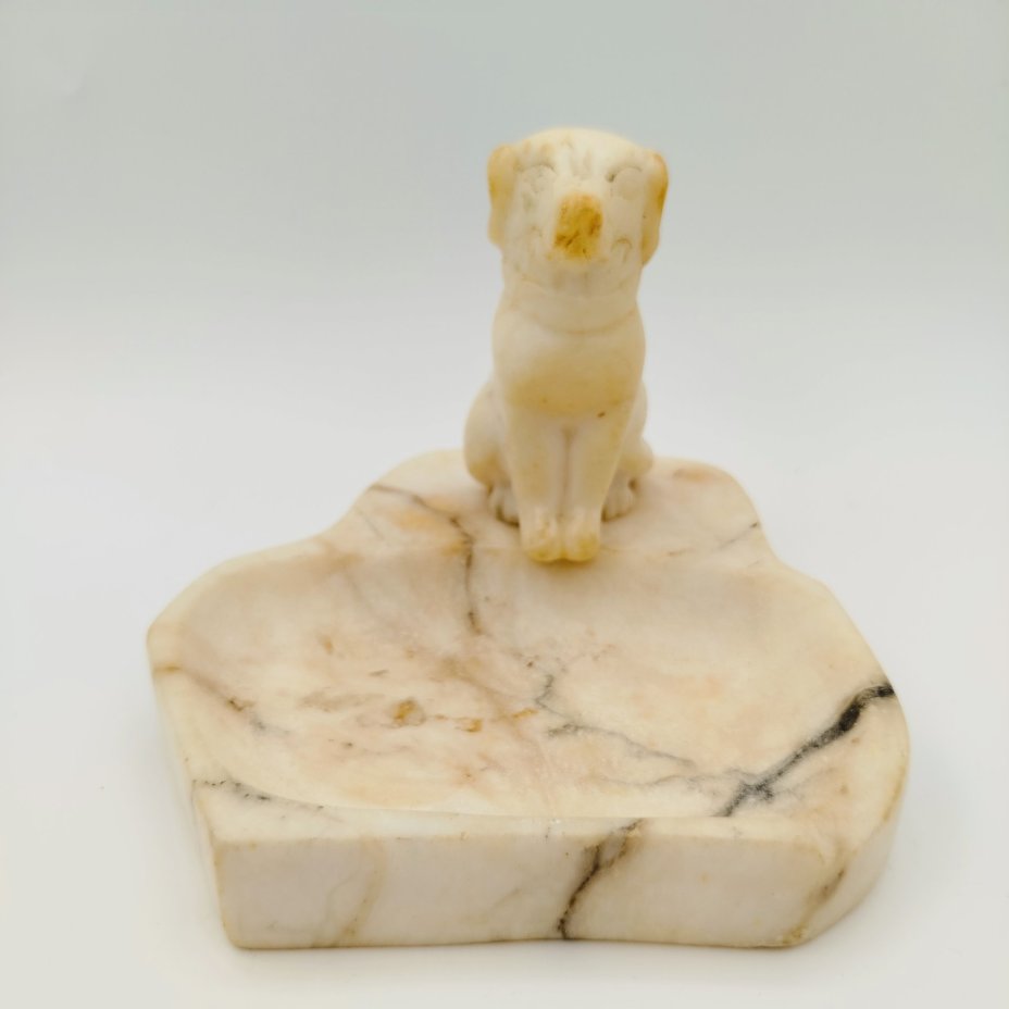 Пепельница "Собака", натуральный камень, резьба, СССР, 1950-1970 гг.