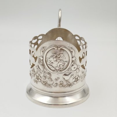 Подстаканник "Богдан Хмельницкий", мНЦ (медь-никель-цинк), Киевский завод столовых приборов и посуды им. Дзержинского (ЗiД, ЗиД), СССР, 1950-1960 гг.