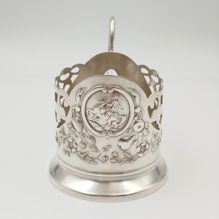 Подстаканник "Богдан Хмельницкий", мНЦ (медь-никель-цинк), Киевский завод столовых приборов и посуды им. Дзержинского (ЗiД, ЗиД), СССР, 1950-1960 гг.