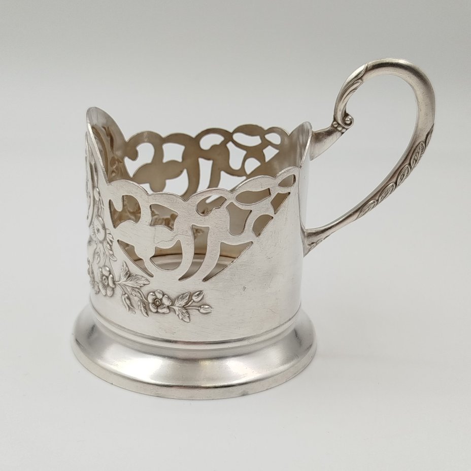 Подстаканник "Богдан Хмельницкий", мНЦ (медь-никель-цинк), Киевский завод столовых приборов и посуды им. Дзержинского (ЗiД, ЗиД), СССР, 1950-1960 гг.