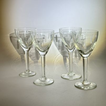 Набор из 4-х рюмок с лаконичным декором, стекло, СССР, 1970-1990 гг.