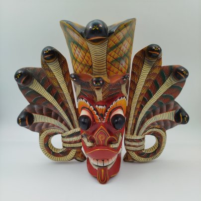 Маска сувенирная "Нага Ракша" (Маска демона Кобр), дерево, резьба, роспись, Шри-Ланка, 1980-2000 гг.