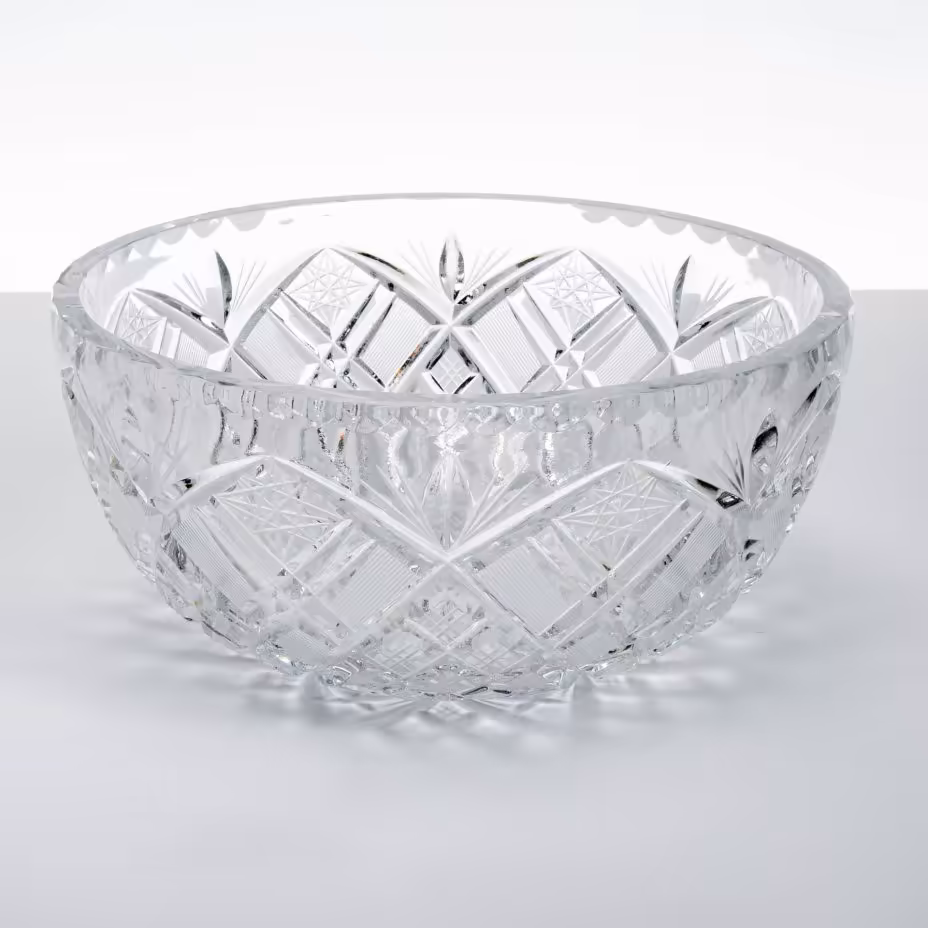 Ваза фруктовница, хрусталь, алмазная грань, СССР, 1970-1990 гг.