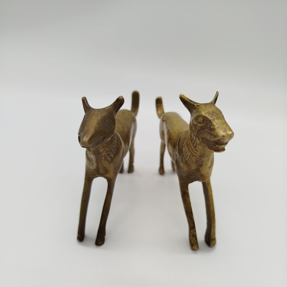 Статуэтки парные "Гончие", латунь, Индия, 1970-1990 гг.
