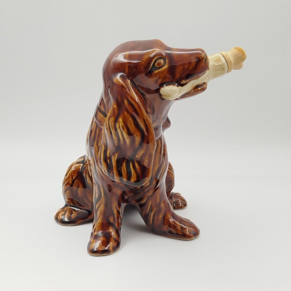 Графин ликёрный "Cazanove" в форме спаниеля с костью в зубах