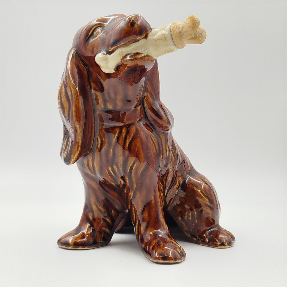 Графин ликёрный "Cazanove" в форме спаниеля с костью в зубах