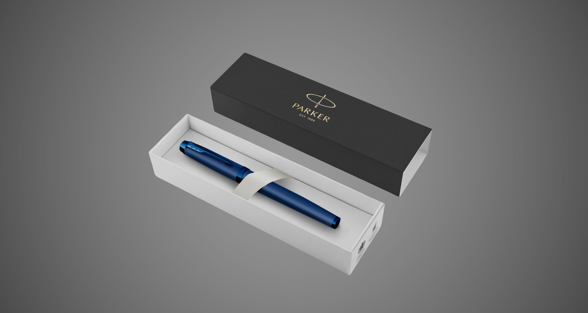 Перьевая ручка Parker IM Monochrome Blue, перо:F, цвет чернил: blue, в подарочной упаковке., Лаки и смолы: лак, латунь