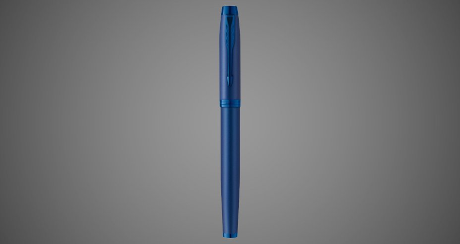 Перьевая ручка Parker IM Monochrome Blue, перо:F, цвет чернил: blue, в подарочной упаковке., Лаки и смолы: лак, латунь