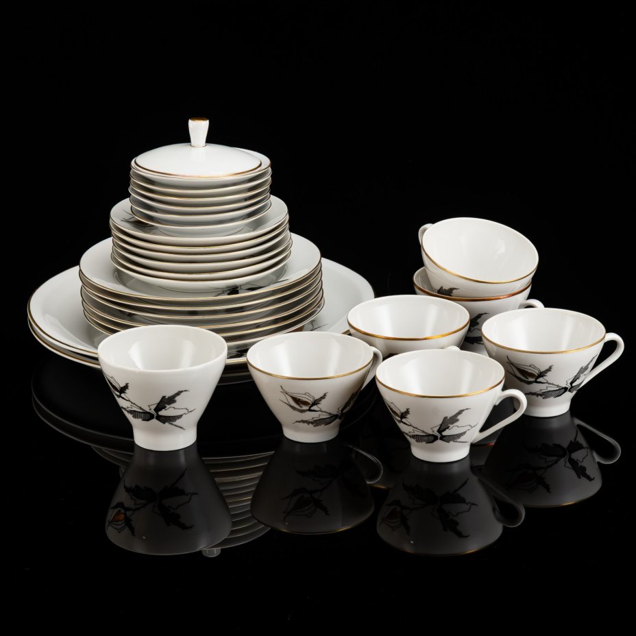 Сервиз чайный "Золотая роза" без чайника на 6 персон (27 предметов)